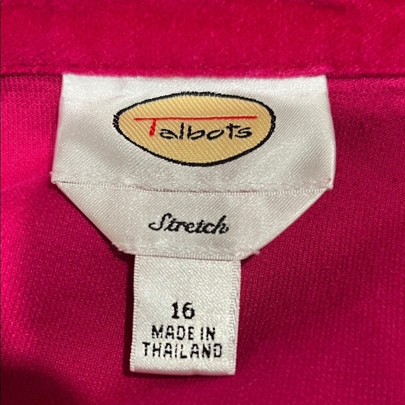 Talbots VINTAGE Bold Pink Stretch VELVET JACKET, BLAZER WOMENS SIZE 16 - Picture 3 of 10